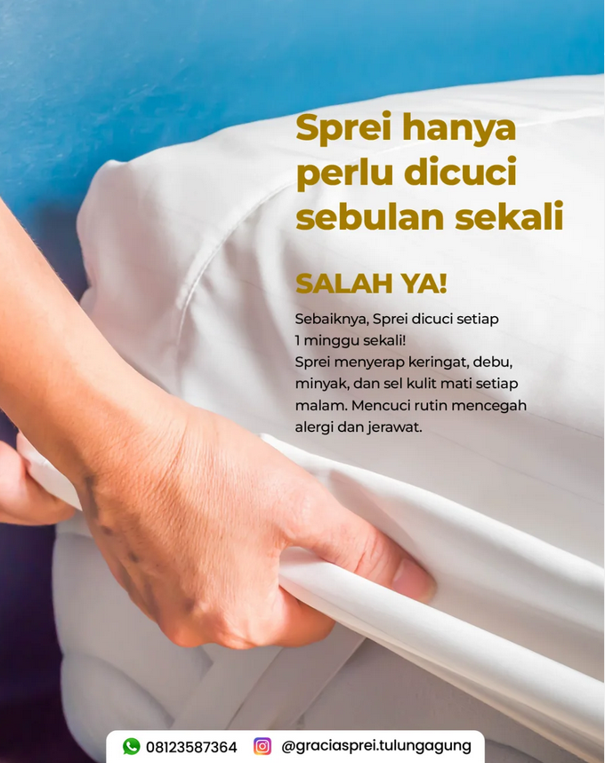 <p>Tahukah kamu? Sprei sebaiknya dicuci seminggu s